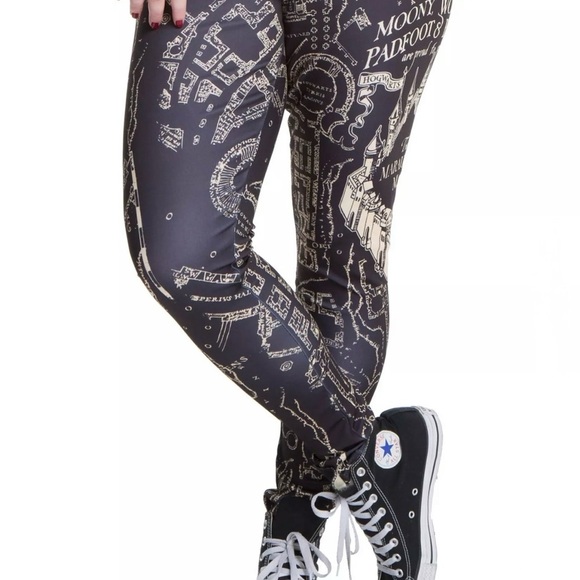 New Harry Potter Marauder's Map Leggings Plus Size - Picture 6 of 6